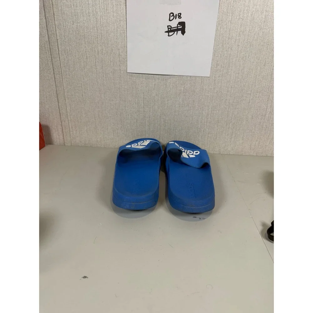 Adidas Cloudfoam Adilette Slides Blue White‎ Mens Athletic Sandals Logo B18